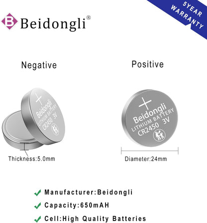 CR2450 3 V Lithium knoopcellen CR 2450 batterijen 40 stuks (CR2450 - 8 - 40) - NLMAX