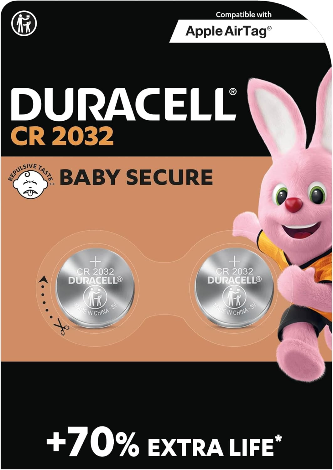 Duracell CR2032 Lithium - knoopcelbatterijen 3V (4 stuks) – Gaan tot 70% Langer Mee – Babyveilige Technologie – Aanbevolen voor Gebruik in Apple AirTag – Babyveilige Verpakking - NLMAX