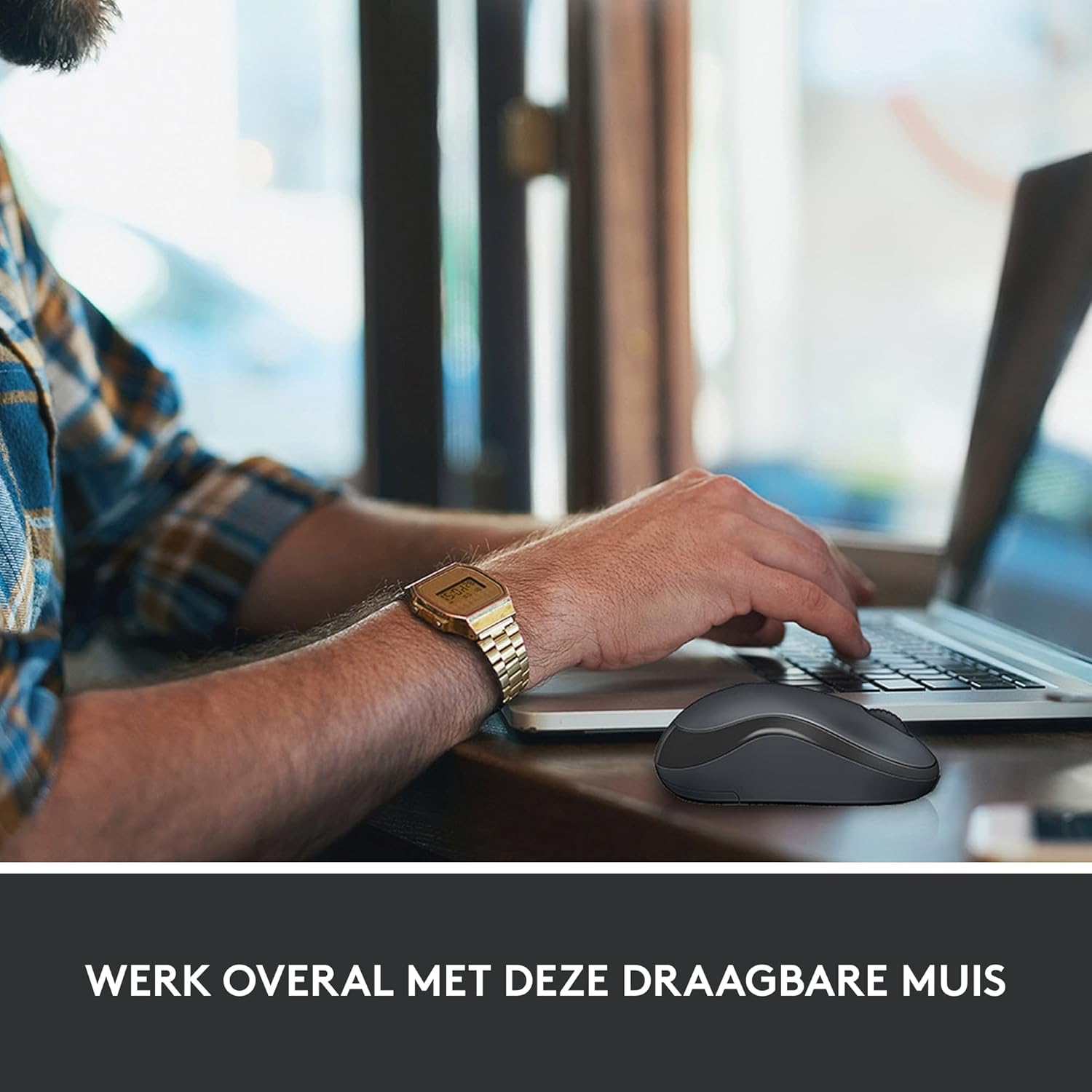 Logitech M220 SILENT Draadloze Muis, 2,4 GHz met USB - Ontvanger, 1000 DPI Optische Tracking, 18 Maanden Batterij, Tweehandig, Compatibel met PC, Mac, Laptop - Grijs - NLMAX