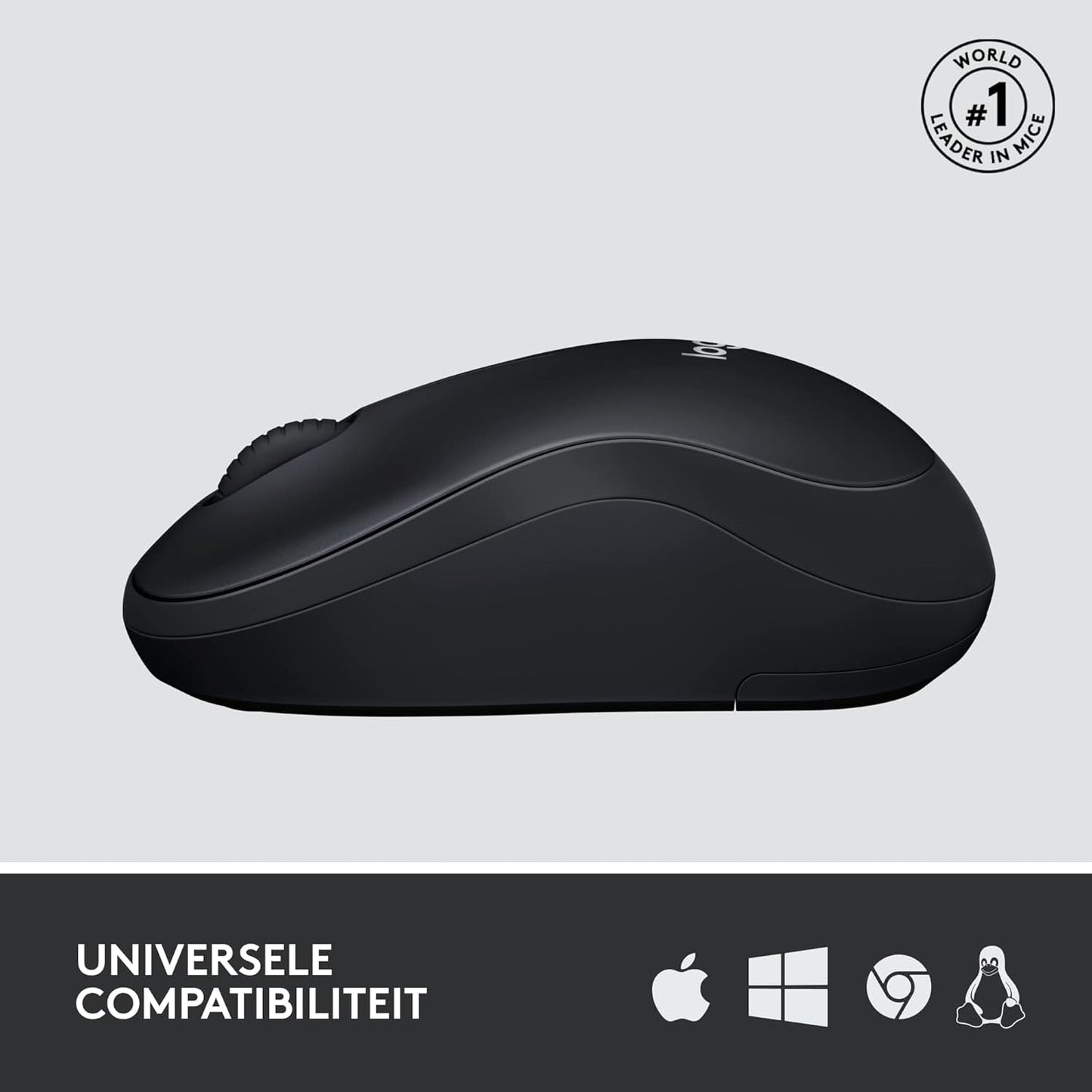 Logitech M220 SILENT Draadloze Muis, 2,4 GHz met USB - Ontvanger, 1000 DPI Optische Tracking, 18 Maanden Batterij, Tweehandig, Compatibel met PC, Mac, Laptop - Grijs - NLMAX