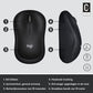 Logitech M220 SILENT Draadloze Muis, 2,4 GHz met USB - Ontvanger, 1000 DPI Optische Tracking, 18 Maanden Batterij, Tweehandig, Compatibel met PC, Mac, Laptop - Grijs - NLMAX