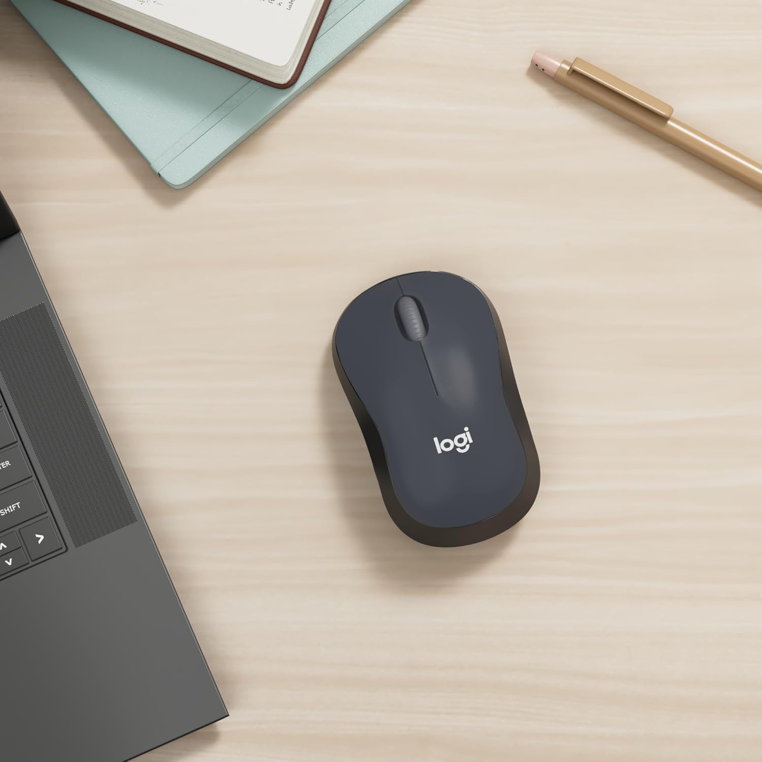 Logitech M220 SILENT Draadloze Muis, 2,4 GHz met USB - Ontvanger, 1000 DPI Optische Tracking, 18 Maanden Batterij, Tweehandig, Compatibel met PC, Mac, Laptop - Grijs - NLMAX