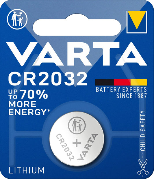VARTA Batterijen Elektronica CR2032 Lithium knoopcel 3V batterij, Knoopcellen in originele blisterverpakking van 1 - NLMAX