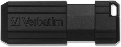 Verbatim PinStripe USB - stick 16 GB, lichte en praktische stick in strepen - look, met schuifmechanisme, zwart, 49063 - NLMAX