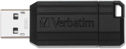 Verbatim PinStripe USB - stick 16 GB, lichte en praktische stick in strepen - look, met schuifmechanisme, zwart, 49063 - NLMAX