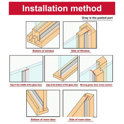 10 m siliconen afdichting strip deur strip bodem weer strippen venster afdichting strip tocht excluder tape voor huis glazen douche deur waterdicht, winddicht, stofbestendig, geluiddicht, insectenbestendig, 25 mm - NLMAX