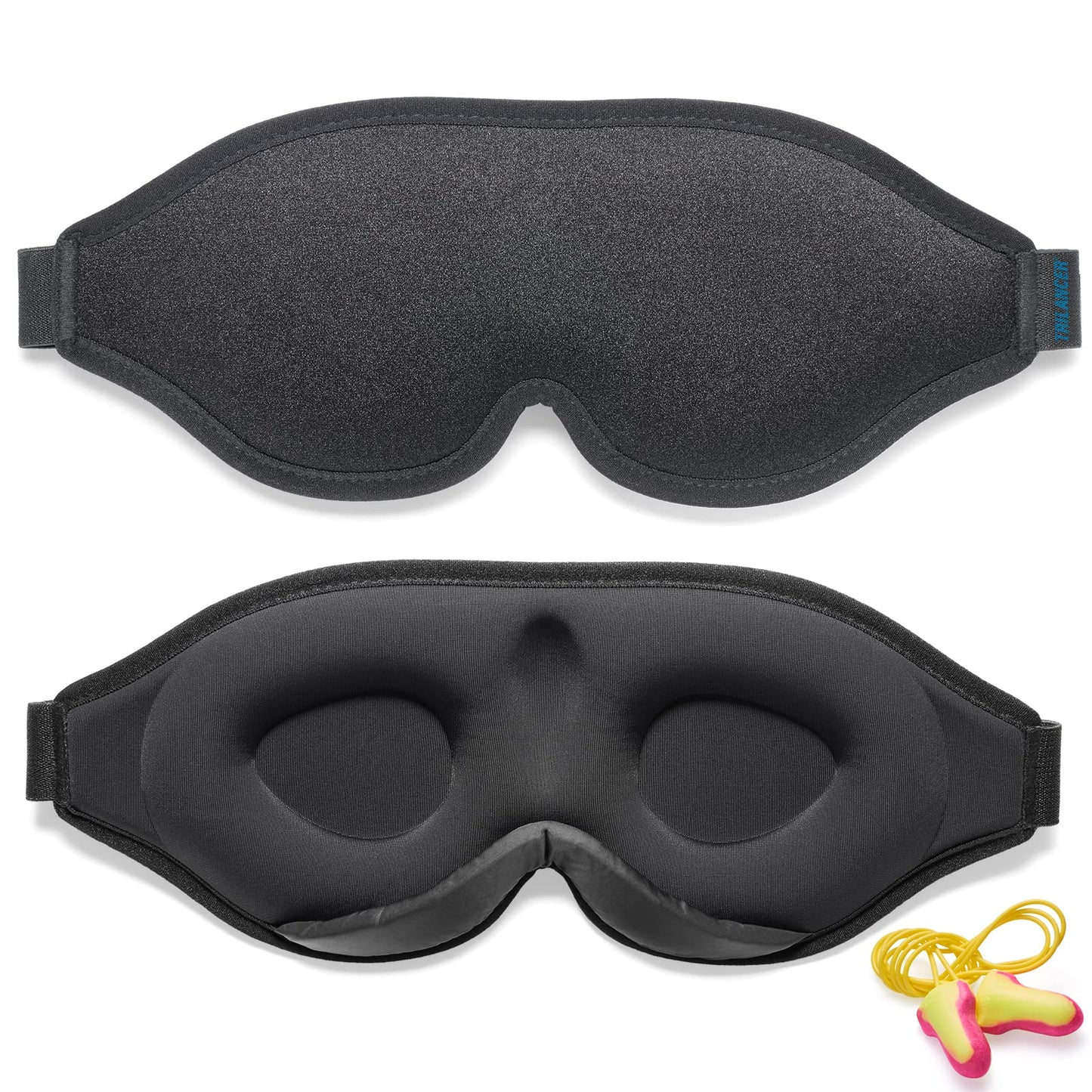 2023 Innovatief Slaapmasker voor Mannen en Vrouwen, 100% Lichtblokkerend Ontwerp Oogmasker om te Slapen, een Dutje te Doen, Mediteren, Reizen (Zwart) - NLMAX