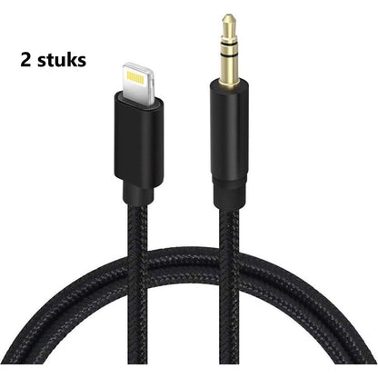 AUX jack - Lightning naar jack AUX kabel adapter voor Apple iPhone iPad -1 Meter - NLMAX
