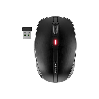 CHERRY MW 8C ADVANCED, draadloze en oplaadbare muis, Bluetooth®- of radioverbinding, encryptie met AES-128, zeer nauwkeurige sensor met instelbare resolutie op 4 niveaus, zwart - NLMAX