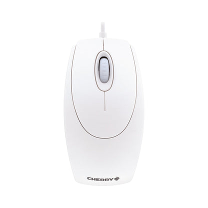 CHERRY WheelMouse optische, bedrade muis, geschikt voor rechts- en linkshandigen, optische sensor voor exacte beweging van de muisaanwijzer, wit-grijs - NLMAX