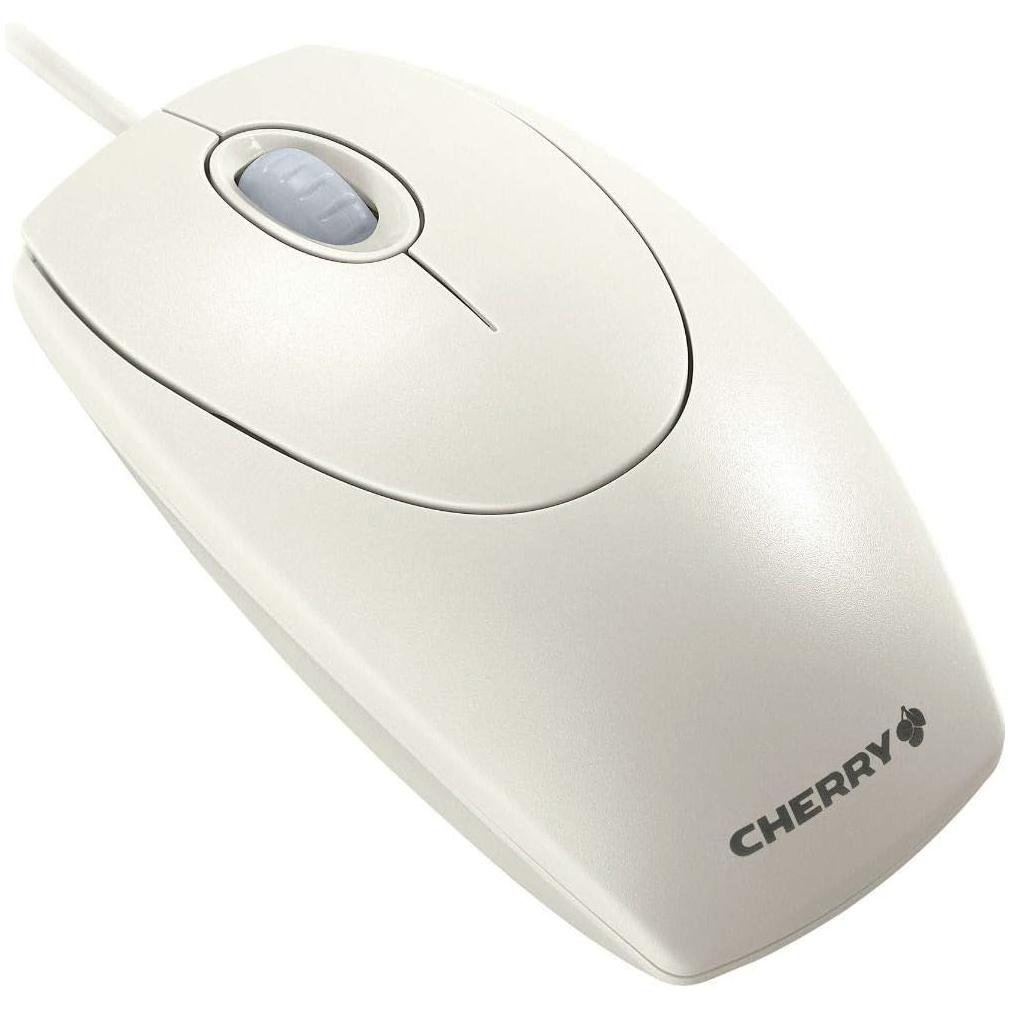 CHERRY WheelMouse optische, bedrade muis, geschikt voor rechtshandige en linkshandige gebruikers, optische sensor voor exacte beweging van de muisaanwijzer, lichtgrijs - NLMAX