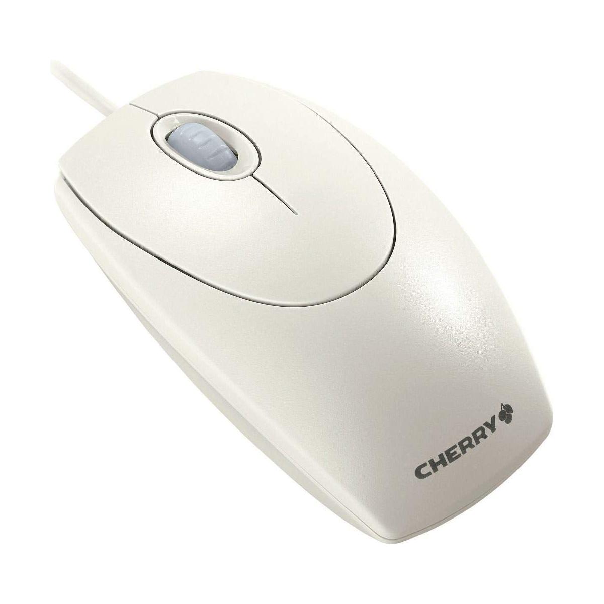 CHERRY WheelMouse optische, bedrade muis, geschikt voor rechtshandige en linkshandige gebruikers, optische sensor voor exacte beweging van de muisaanwijzer, lichtgrijs - NLMAX