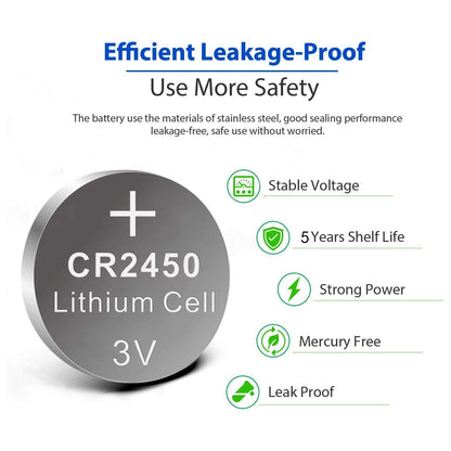 CR2450 3V lithium knoopcellen, CR 2450 batterijen, 20 stuks - NLMAX