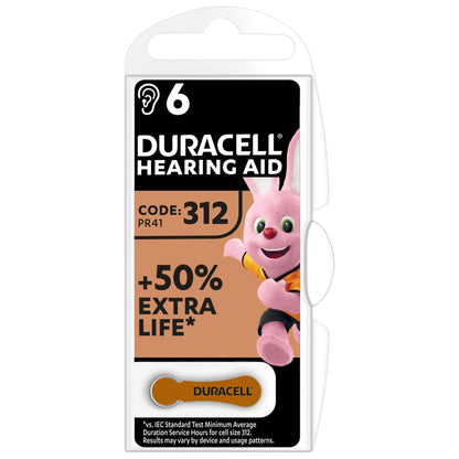 Duracell Hearing Aid-batterijen maat 312, verpakking van 6 - NLMAX