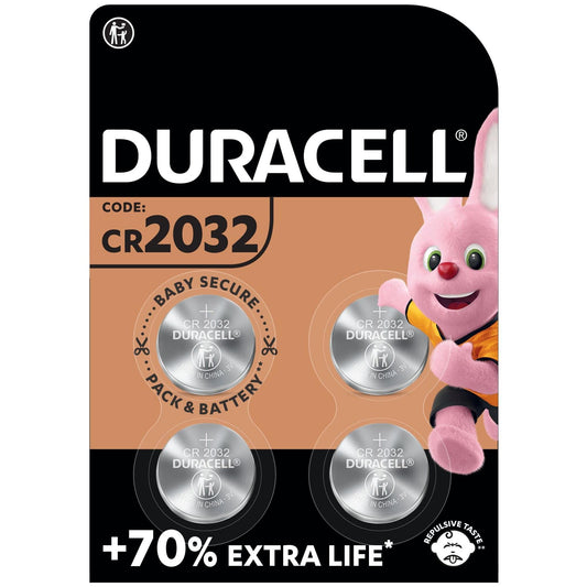 Duracell Specialty 2032 Lithium-knoopcelbatterij 3V, verpakking van 4 stuks (DL2032/CR2032) - NLMAX