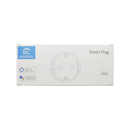 EIGHTREE Smart Plug Slimme Stekker Set van 4, Met Stroomverbruiksmeting, Alexa & Google Home Compatibiliteit, Spraakbesturing en Timer, Slim Huis met 2,4 GHz WiFi - NLMAX