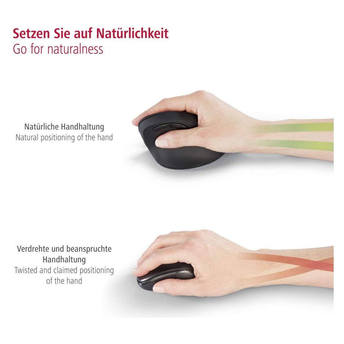 Hama verticale ergonomische muis, draadloos muis voor rechtshandigen, 6 knoppen - NLMAX