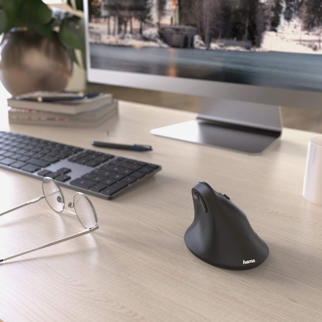 Hama verticale ergonomische muis, draadloos muis voor rechtshandigen, 6 knoppen - NLMAX