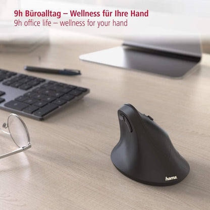 Hama verticale ergonomische muis, draadloos muis voor rechtshandigen, 6 knoppen - NLMAX