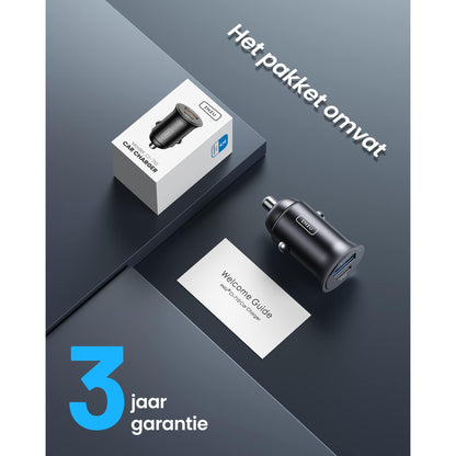 INIU Autolader [USB C 30W+USB A 30W] PD3.0 5A Autolader Adapter Dual Port Snelle Oplading, Alle Metalen Sigarettenaansteker Usb C Charger voor iPhone 14 13 12 11 Pro Max Samsung Huawei Xiaomi AirPods - NLMAX