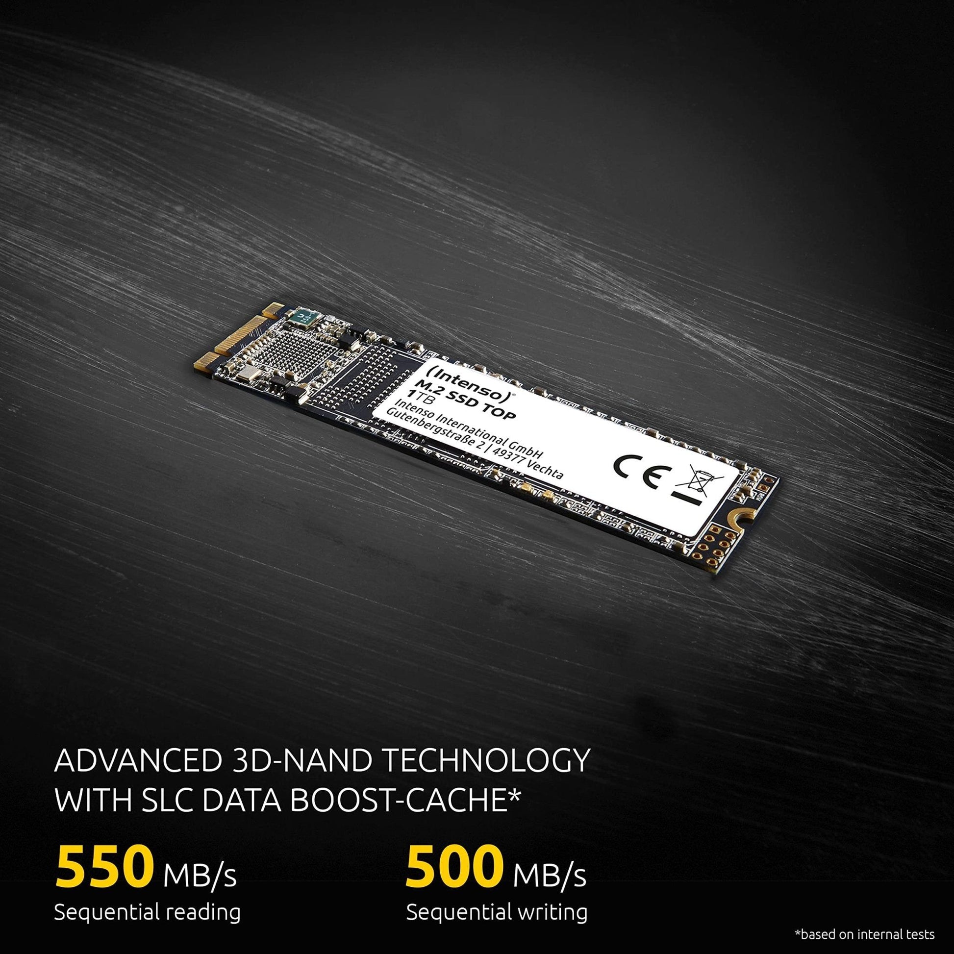 Intenso Interne M.2 SSD SATA III Top, 1 TB, 550 MB/seconde - NLMAX