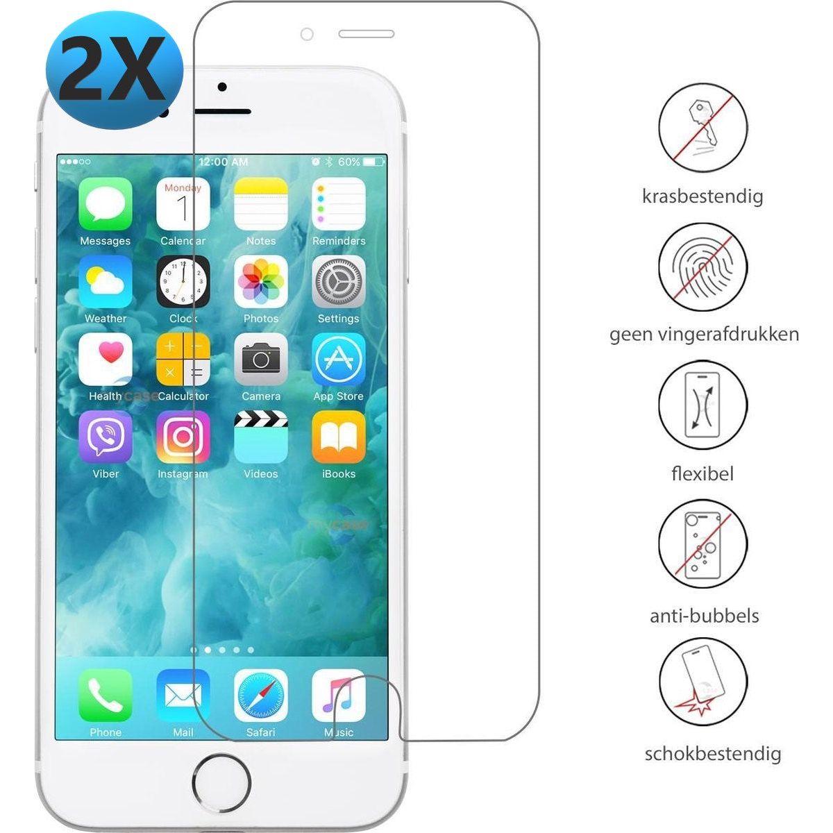 iPhone 7 Screenprotector glas - extra strek en helder Beschermglas - 2 stuks - NLMAX