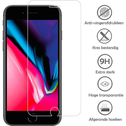 iPhone 8 Screenprotector glas - extra strek en helder Beschermglas - 2 stuks - NLMAX