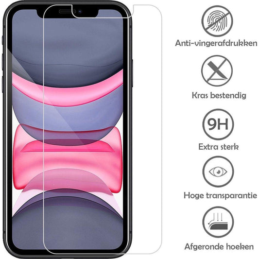 iPhone XS Screenprotector glas - extra strek en helder Beschermglas - 2 stuks - NLMAX