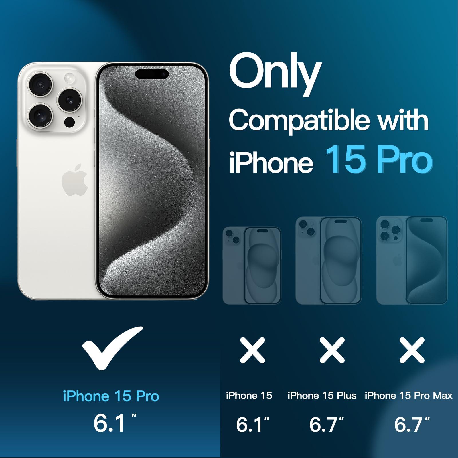 JETech Screen Protector voor iPhone 15 Pro 6,1-Inch, Volledige Dekking Gehard Glas Film Schermbeschermer met Eenvoudige Installatietool, Hoesje-Vriendelijk, HD Doorzichtig, 3-Stuks - NLMAX