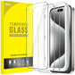 JETech Screen Protector voor iPhone 15 Pro 6,1-Inch, Volledige Dekking Gehard Glas Film Schermbeschermer met Eenvoudige Installatietool, Hoesje-Vriendelijk, HD Doorzichtig, 3-Stuks - NLMAX