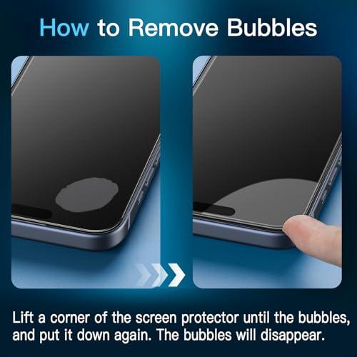 JETech Screen Protector voor iPhone 15 Pro 6,1-Inch, Volledige Dekking Gehard Glas Film Schermbeschermer met Eenvoudige Installatietool, Hoesje-Vriendelijk, HD Doorzichtig, 3-Stuks - NLMAX