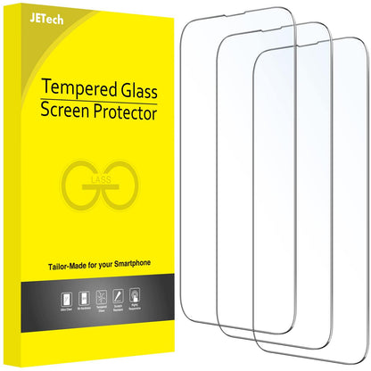 JETech Volledige Dekking Screen Protector voor iPhone 14 Pro Max 6,7-Inch, 9H Gehard Glas Film Schermbeschermer Hoesje Vriendelijk, HD Doorzichtig, 3-Stuks - NLMAX