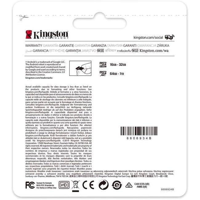 KINGSTON 64GB MICROSDXC CANVAS SELECT 3 STUKS 100R A1 C10 CARD+SD ADAPTER - NLMAX