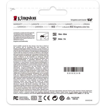 KINGSTON 64GB MICROSDXC CANVAS SELECT 3 STUKS 100R A1 C10 CARD+SD ADAPTER - NLMAX