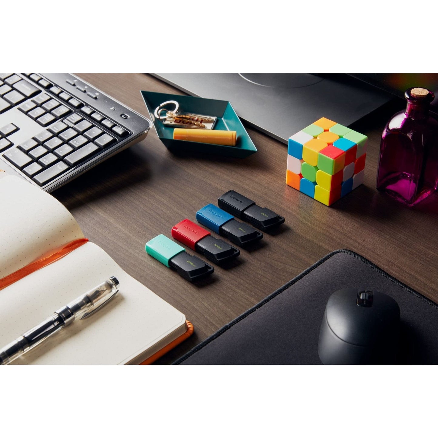 Kingston DataTraveler Exodia M DTXM/64 GB USB 3.2 Gen 1, met schuifkap in meerdere kleuren, zwart/blauw - NLMAX