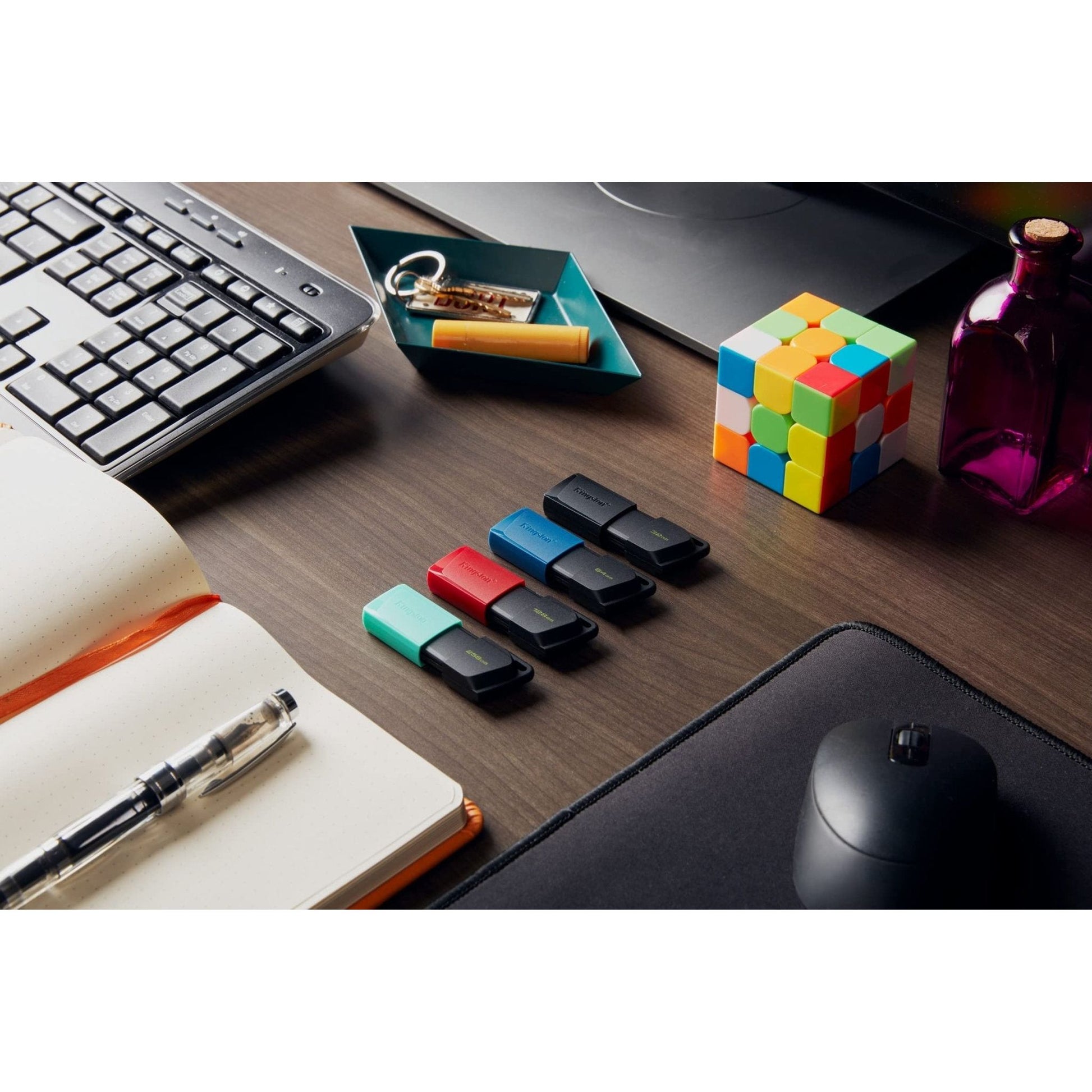 Kingston DataTraveler Exodia M DTXM/64 GB USB 3.2 Gen 1, met schuifkap in meerdere kleuren, zwart/blauw - NLMAX