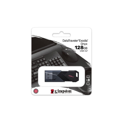 Kingston DataTraveler Exodia Onyx DTXON/128GB Flash Drive 3.2 Gen 1 - met slanke bewegende dop - NLMAX