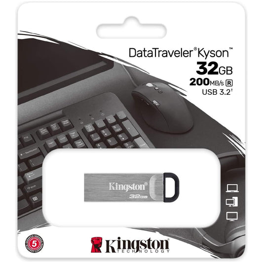 Kingston DataTraveler Kyson USB Flash Drive- USB 3.2 - 32 GB - DTKN/32GB met elegante metalen behuizing - NLMAX