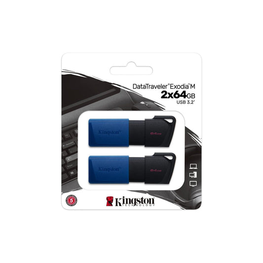 Kingston EXODIA 2 STUKS 64GB (ZWART + BLAUW) DTXM/64GB-2P - USB3.2 - NLMAX