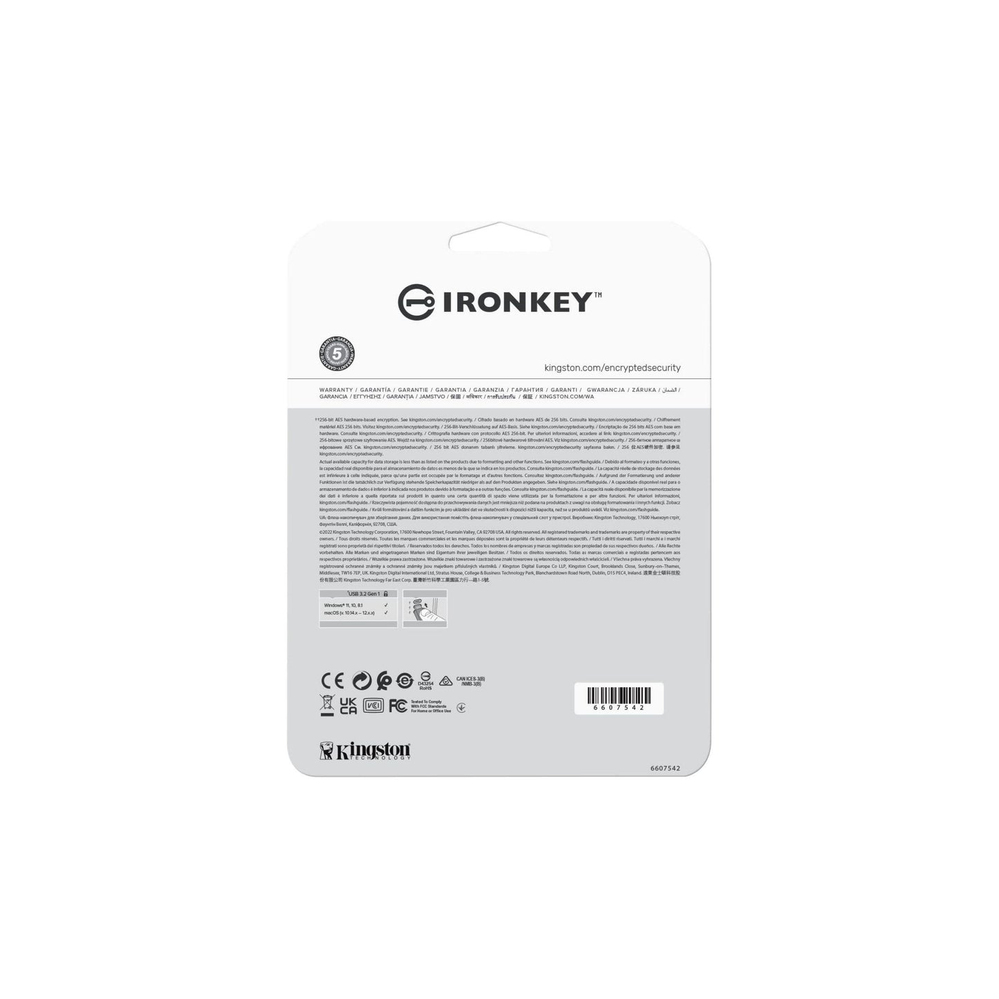 Kingston IronKey Vault Privacy 50 Drive Flash Drive USB FIPS 197 gecertificeerde & XTS-AES 256-bits gecodeerde USB-drive voor - IKVP50/8GB - NLMAX
