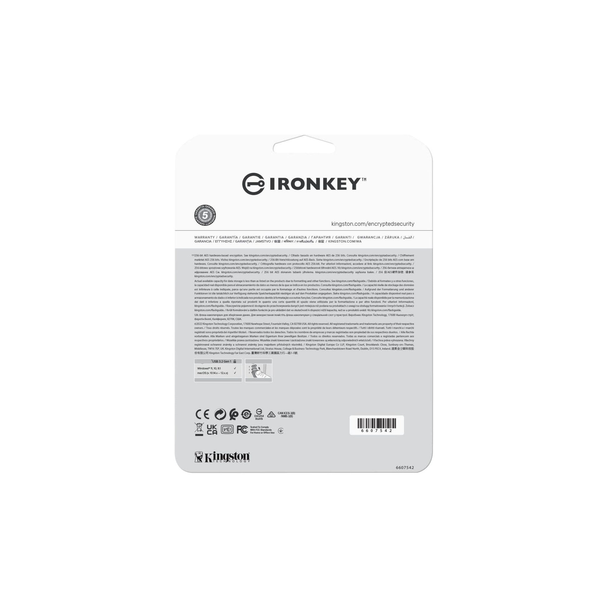 Kingston IronKey Vault Privacy 50 Drive Flash Drive USB FIPS 197 gecertificeerde & XTS-AES 256-bits gecodeerde USB-drive voor - IKVP50/8GB - NLMAX