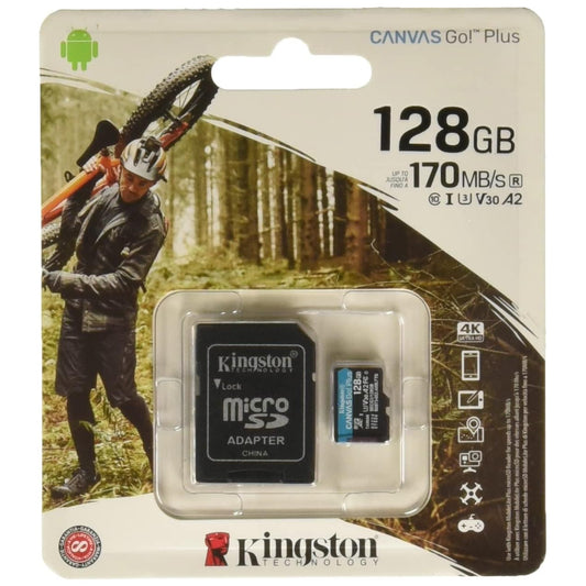 Kingston SDCG3/128GB micro SD-kaart (128 GB microSDXC Canvas Go Plus 170R A2 U3 V30 Met SD Adapter) - NLMAX