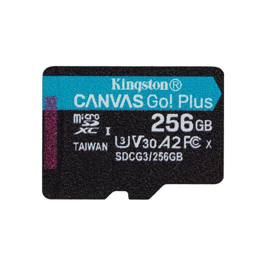 Kingston SDCG3/256GBSP micro SD-kaart (256 GB microSDXC Canvas Go Plus 170R A2 U3 V30 zonder SD-adapter) - NLMAX