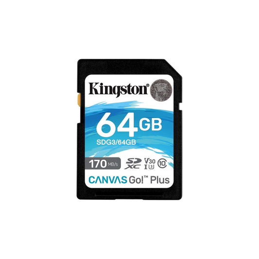 Kingston SDG3/64GB SD-kaart (64GB SDXC Canvas Go Plus 170R C10 UHS-I U3 V30) - NLMAX