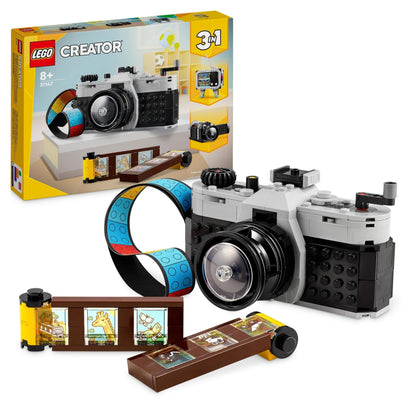 LEGO Creator 3in1 Retro fotocamera Wordt Videocamera of Speelgoed Televisie, Modellen voor Kinderen, Creatief Cadeau voor Jongens en Meisjes vanaf 8 jaar 31147 - NLMAX