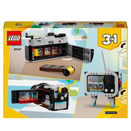 LEGO Creator 3in1 Retro fotocamera Wordt Videocamera of Speelgoed Televisie, Modellen voor Kinderen, Creatief Cadeau voor Jongens en Meisjes vanaf 8 jaar 31147 - NLMAX