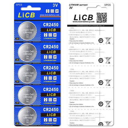 LiCB CR2450 Lithiumknoopcelbatterijen, 3 V, 10 stuks - NLMAX