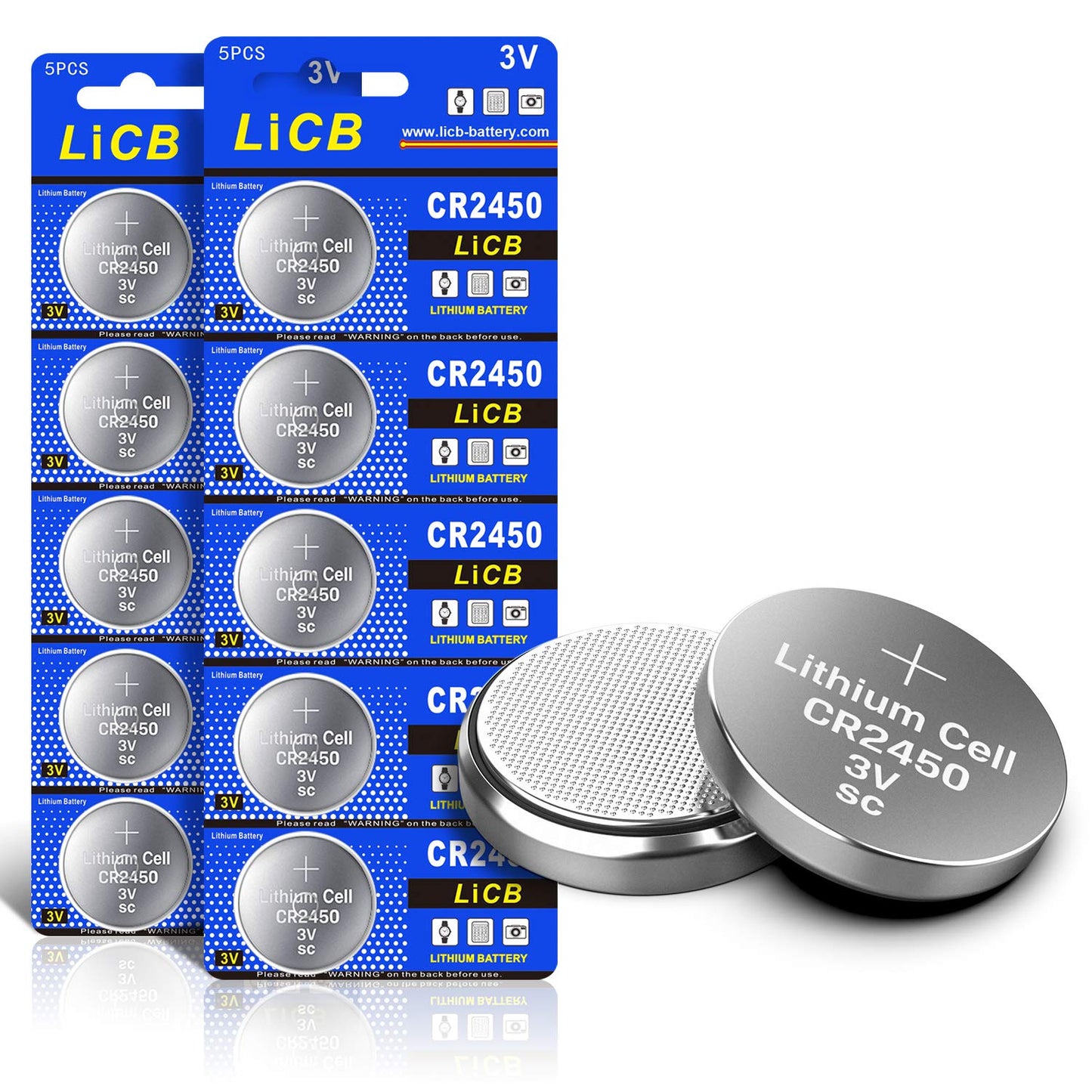 LiCB CR2450 Lithiumknoopcelbatterijen, 3 V, 10 stuks - NLMAX