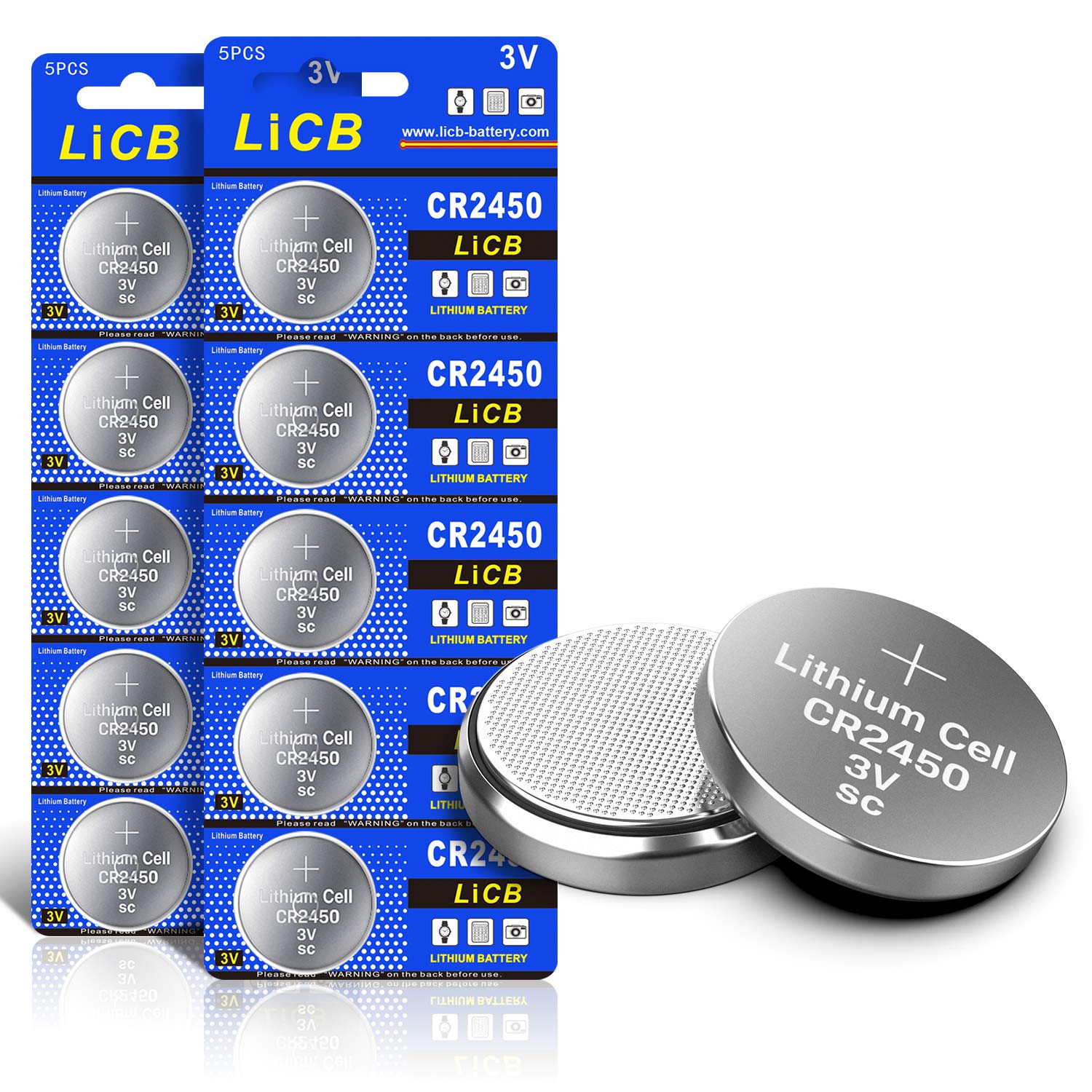 LiCB CR2450 Lithiumknoopcelbatterijen, 3 V, 10 stuks - NLMAX