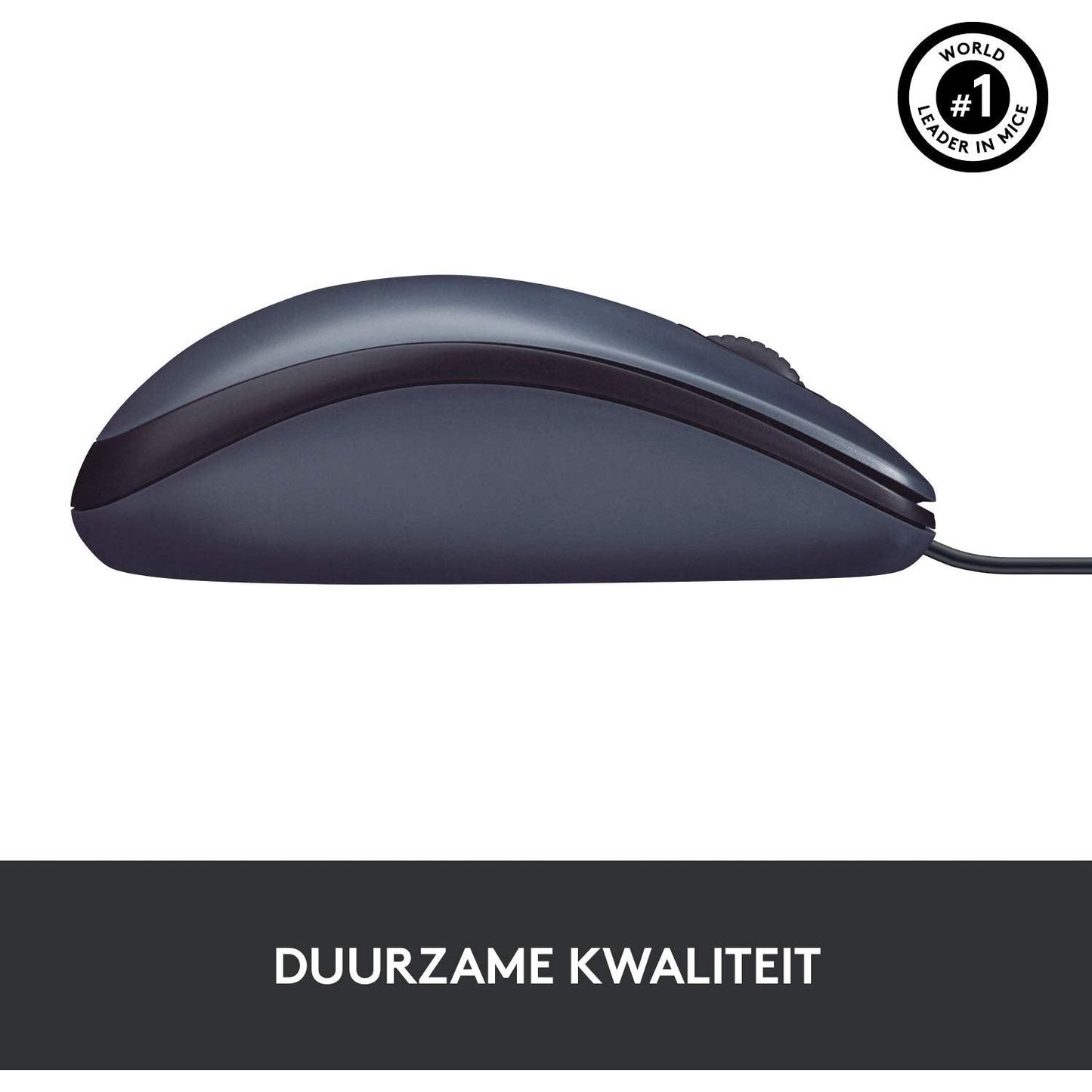 Logitech B100 USB Muis, 3 Knoppen, Optische Tracking, Links-en Rechtshandig, PC/Mac/Laptop - Zwart - NLMAX